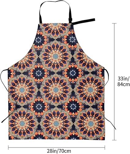 Miniatura 4 de Delantal impermeable de mandalas encantador delantal de cocina delantal ajustable unisex