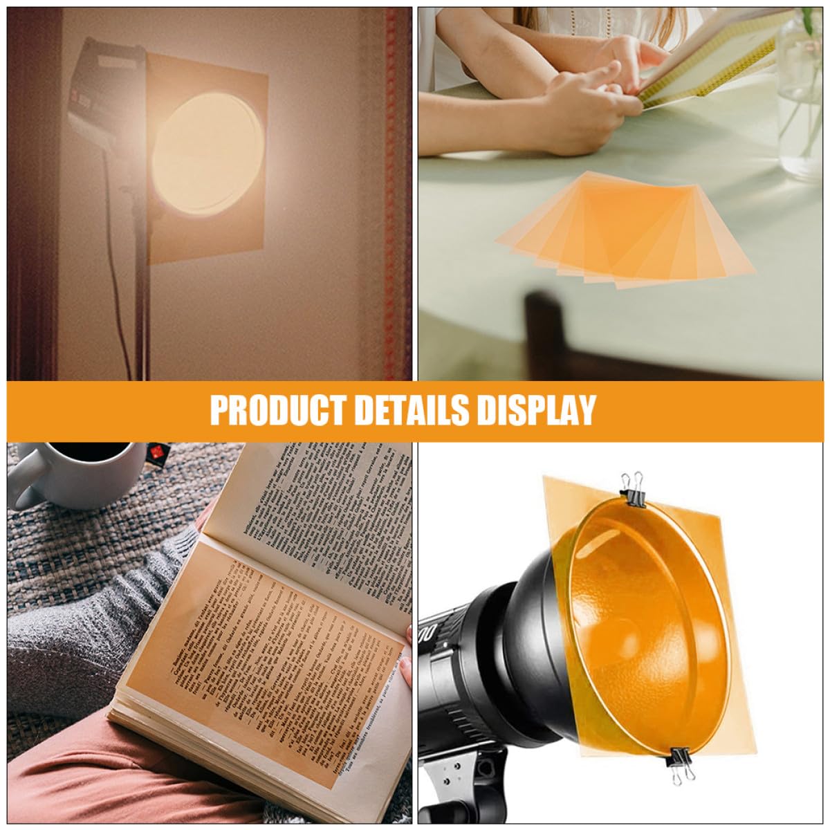 STOBAZA Filtres de Lumière LED 5 Feuilles Film Diffuseur, Feuilles à Atténuation de Lumière et Film PVC Transparent, pour Éclairage en Studio Photo et Salles de Classe