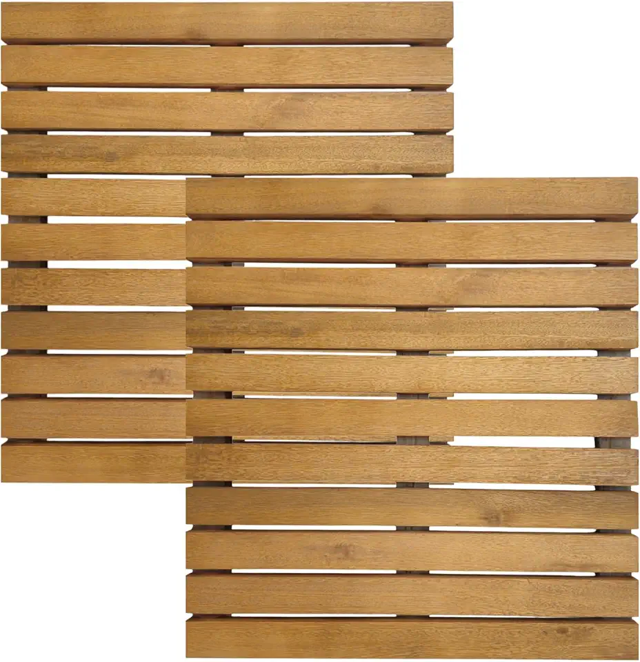 Tudo Jardim, 2 Deck Madeira Modular Eucalipto 50x50 Pintado Stain Imbuia