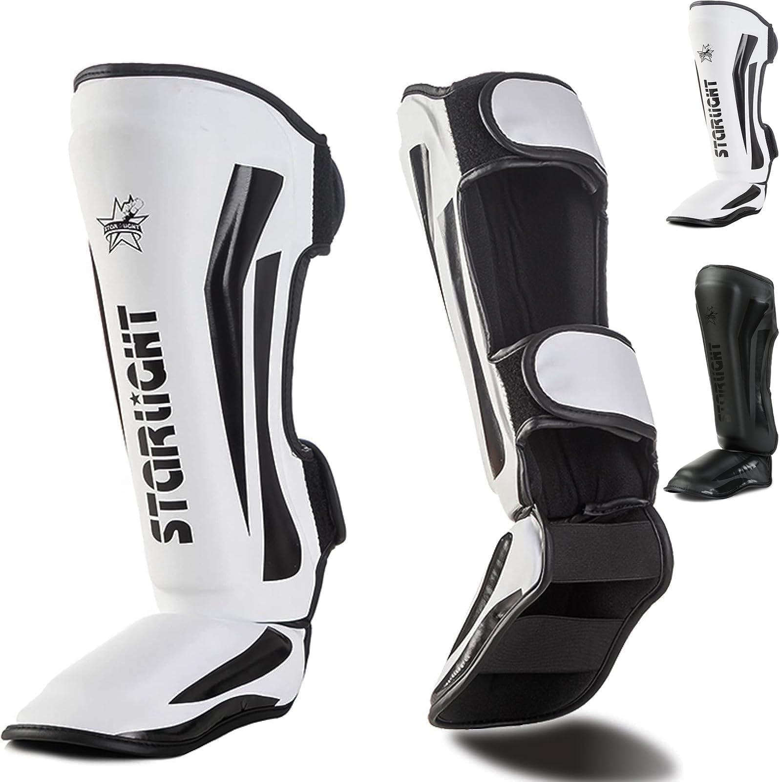 Homodoskey MMA Martial Arts Shin Guards – Padded, Adjustable Muay Thai Leg Guards with Instep Protection for Kickboxing/MMA Training and Sparring – Durable, Professional MMA Equipment