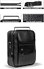 Av A Dos Men's Black Phone Split Leather Plaid Hand Shoulder Cross Strap Bag Medium Size
