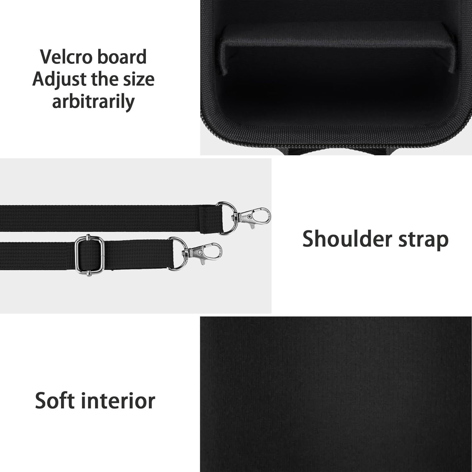 Camera Case for VJIANGER/VETEK/NIKICAM/Yatao 4K Vlogging Camera,Carrying Case Holder for 4K Vlogging Camera and Accessories(Black Case) - Image 3