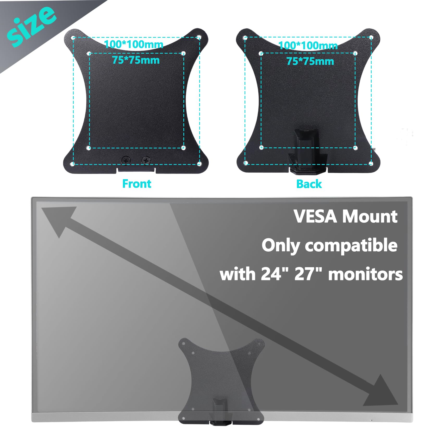Adattatore VESA CRG5 compatibile con monitor curvo Samsung C24RG50, 32" CF39 da 24" (adatto a LC24RG50FZRXXU, LC24RG50FZRXXU, LC24RG50FQIXCI, LC32F395FWUXEN)
