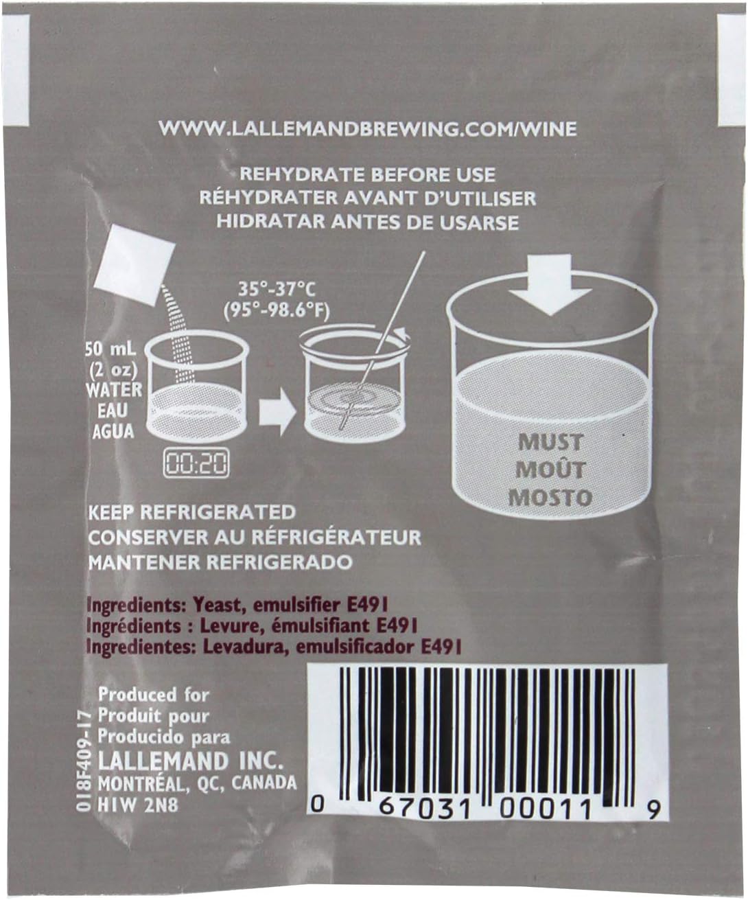 Lalvin EC-1118 Champagne Yeast 2 PACK - 5g Sachets For Homebrew Wine