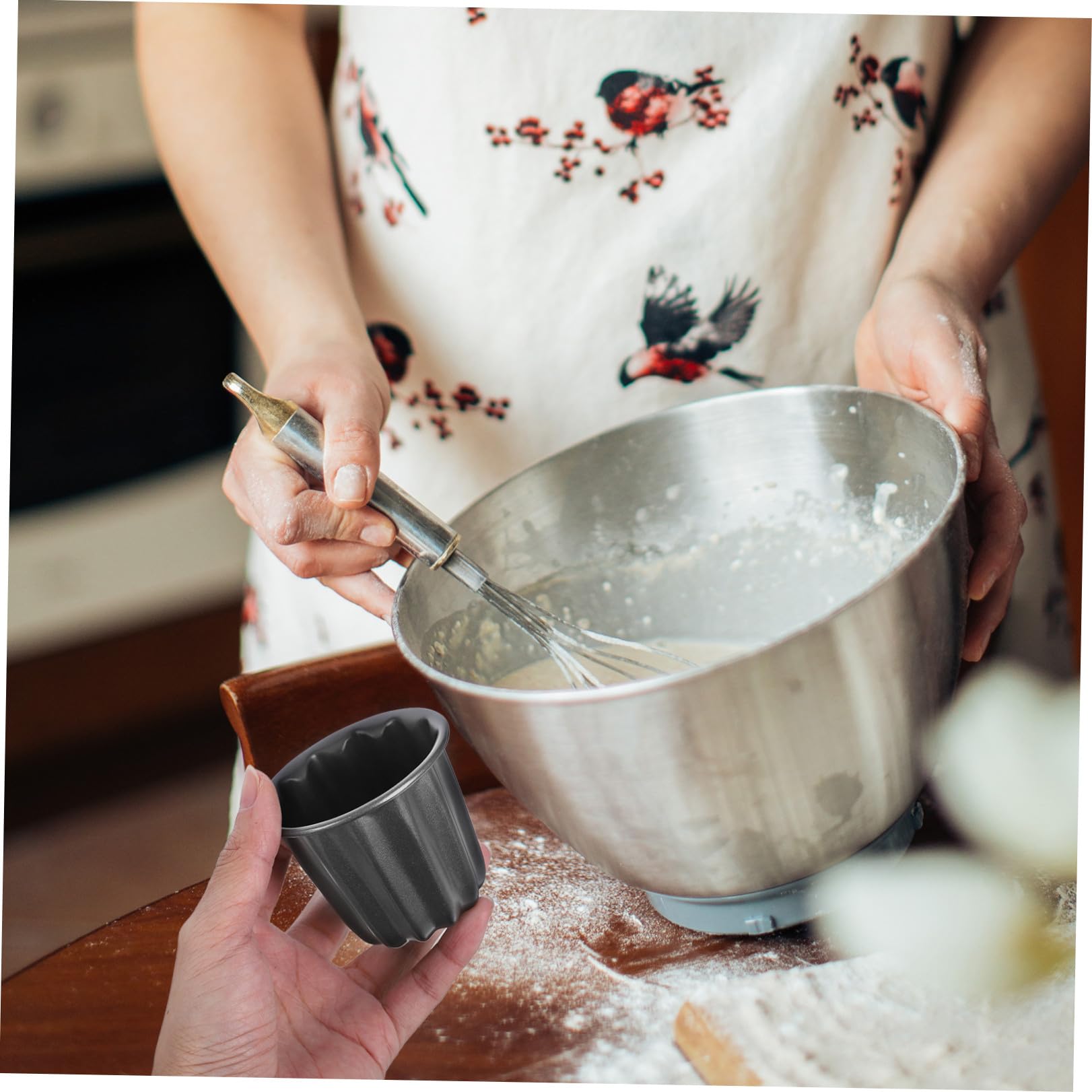 4 Stück Muffin Kuchen Formen aus Kohlenstoffstahl Multifunktionale Backformen mit Glatter Oberfläche für Backliebhaber in Heimischen Küche