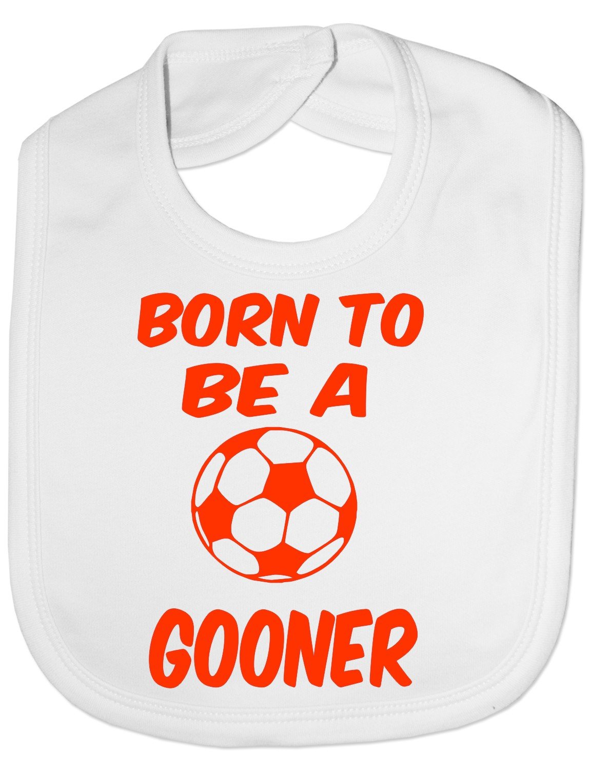 Print4u White Born To Be A Gooner/Arsenal - Funny Baby/Toddler/Newborn Bib - Baby Gift