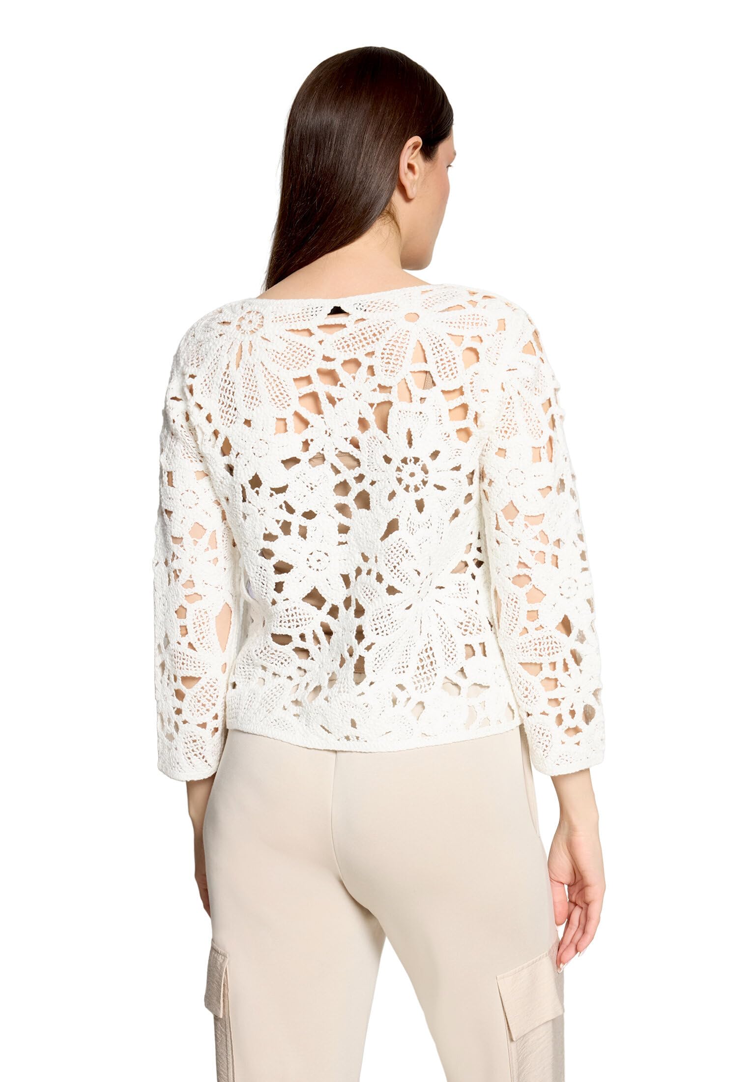 Betty Barclay Damen Lochstrick-Pullover mit U-Boot-Ausschnitt