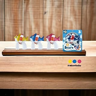 مسدس فقاعات على شكل سمكة قرش يعمل بالبطارية، أصفر/أزرق/بينك