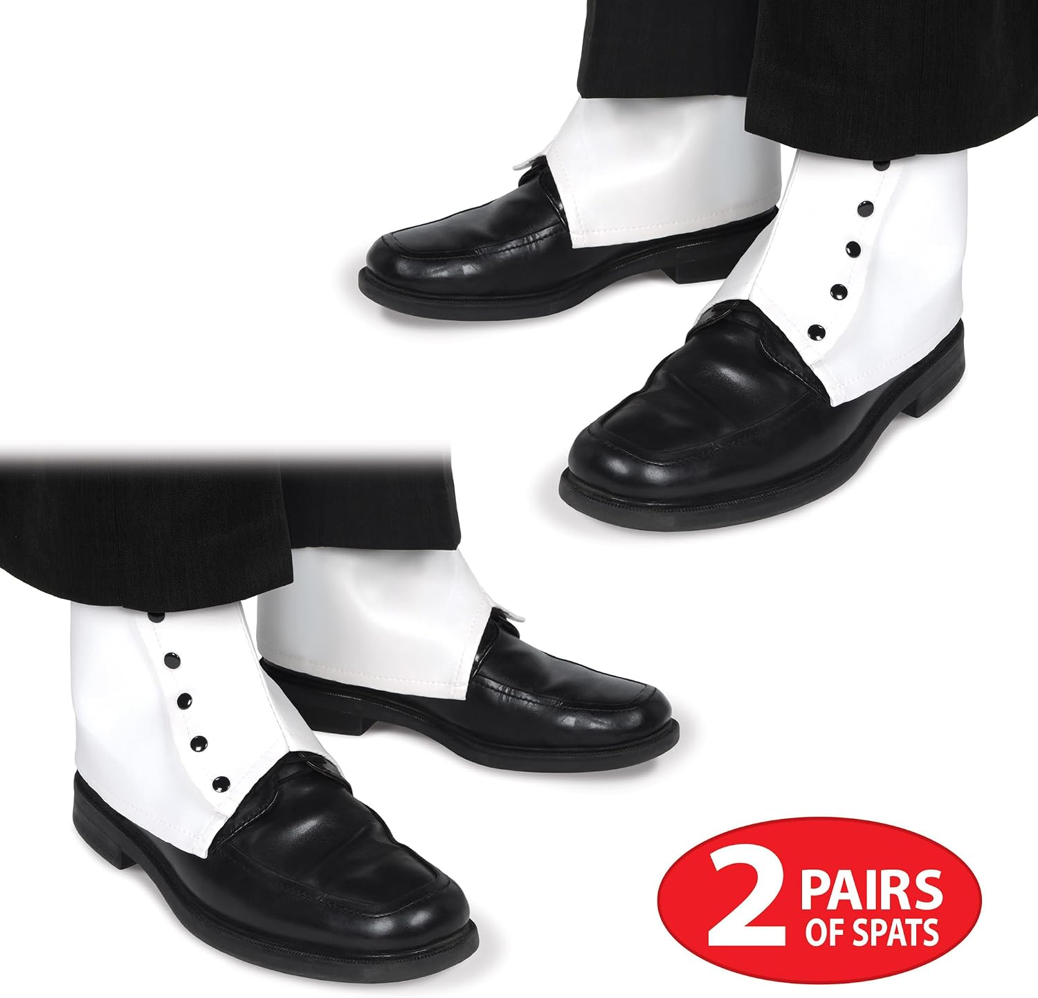 Beistle 2 Pairs Spats, White