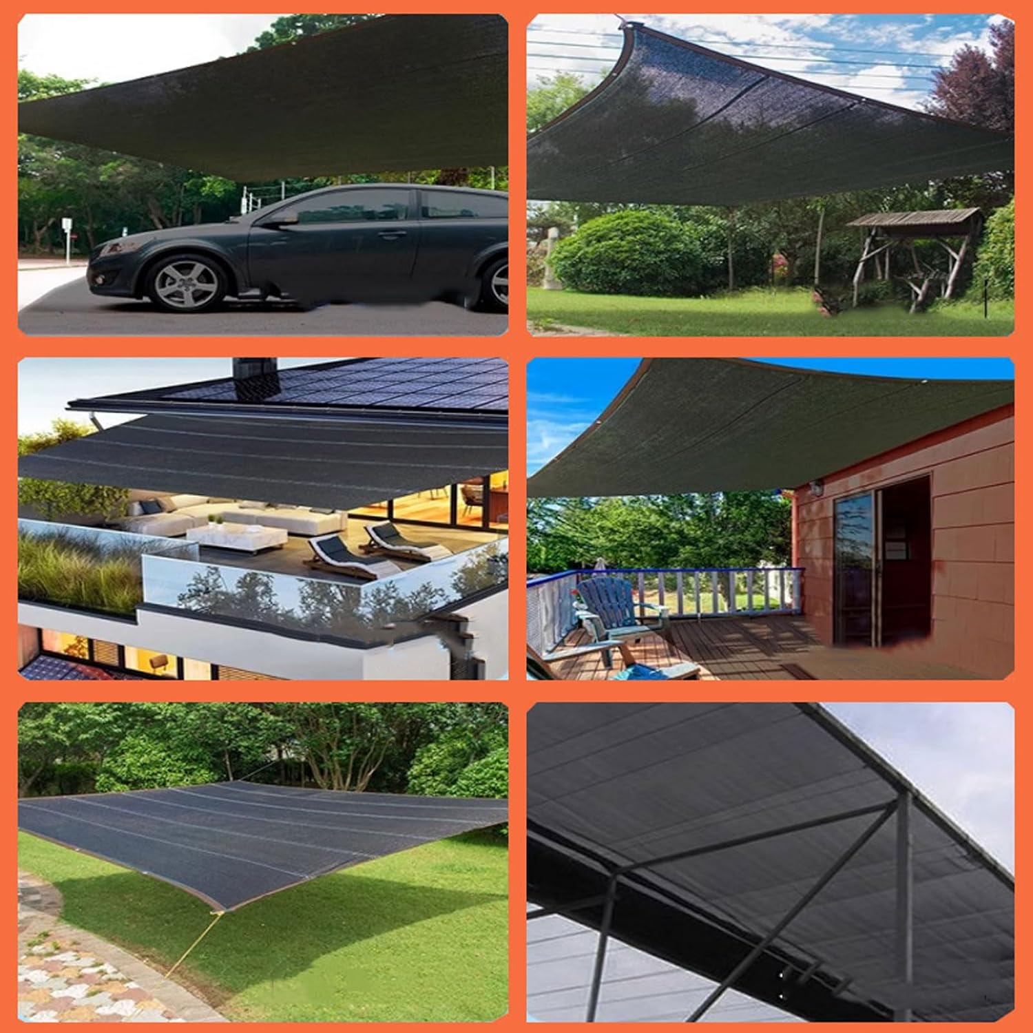 Outdoor Shade Cloth 4x4m, Sunblock Shade Mesh Tarp with Grommets, Sunblock Shade Netting, Garden Sun Shade Netting, Shade Cloth Cover for Pergola Canopy Greenhouse