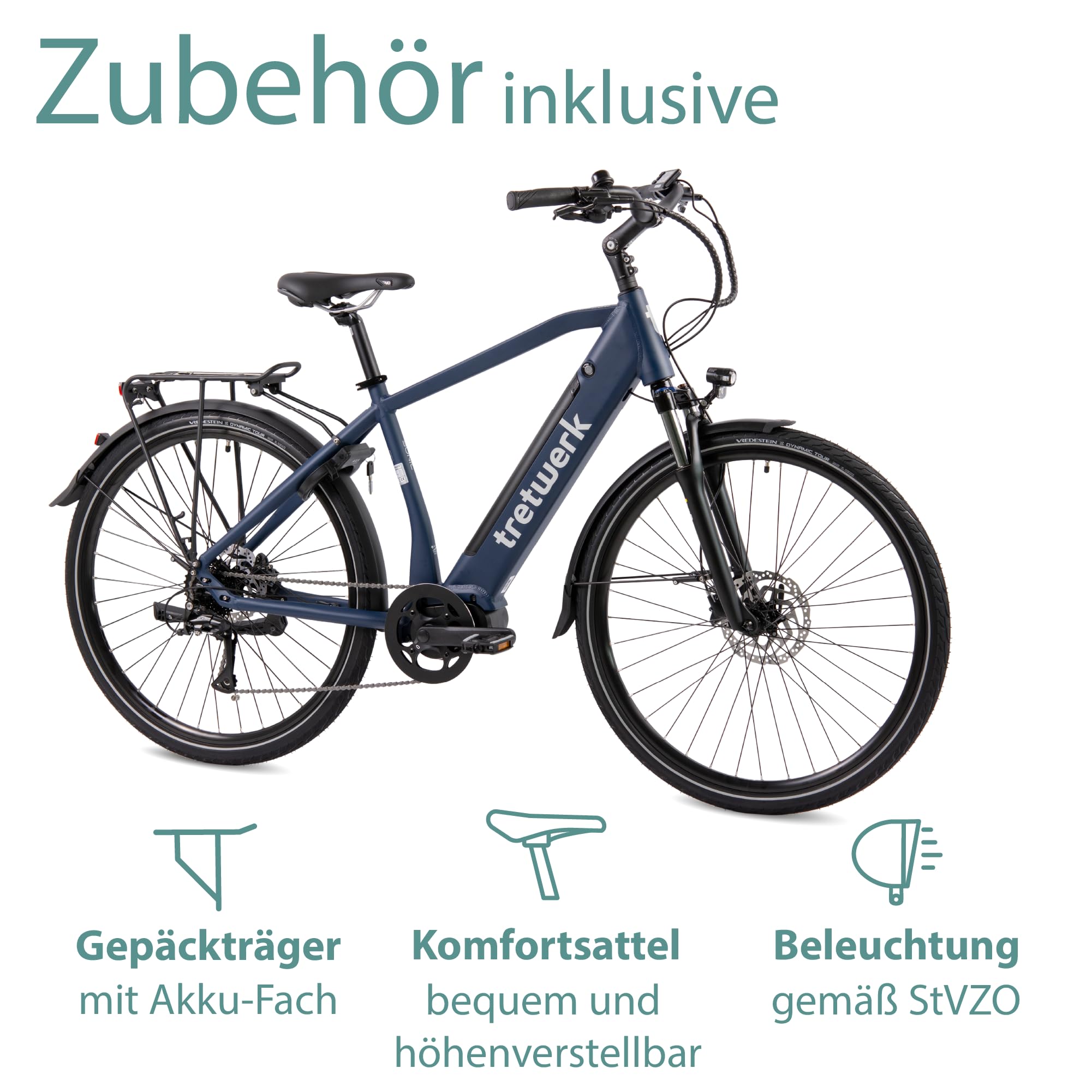 Tretwerk Sonic Pedelec 28 Zoll E Bike Trekkingrad 160-180 cm Elektrofahrrad  Trekking 8 Gnge Damen Herren Fahrrad : Amazon.de: Sport & Freizeit