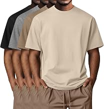 Neer 4 Pack Men's Big and Tall Shirts Summer Cotton Short Sleeve Tee Crew Neck Casual Top Oversize Basic T Shirts