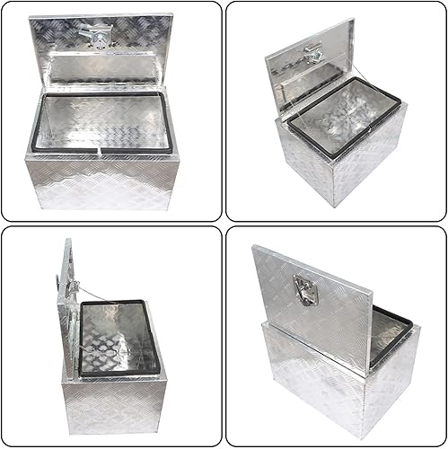 Miniatura 3 de labwork Caja de herramientas de aluminio de 24 pulgadas para camioneta, caja de herramientas de cama de camión, almacenamiento de herramientas con