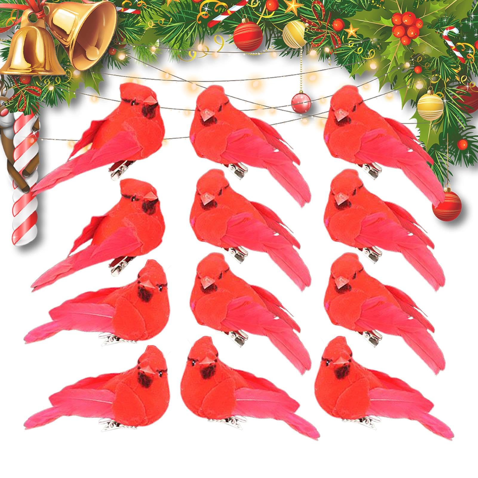 Figurine miniature oiseau rouge pour embellir les branches d'arbre et sacs de voyage