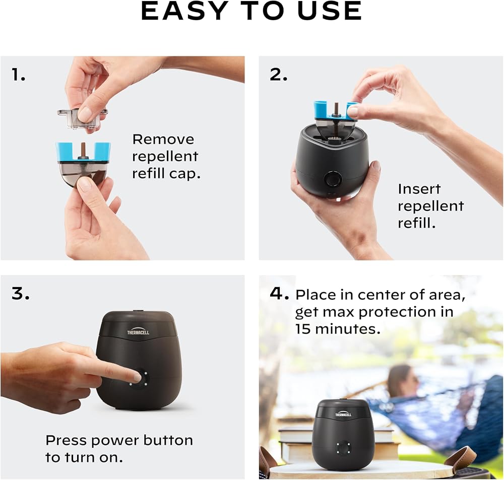 Thermacell E-Series Rechargeable Mosquito Repeller with 20’ Mosquito Protection Zone; Bug Spray Alternative; Scent Free
