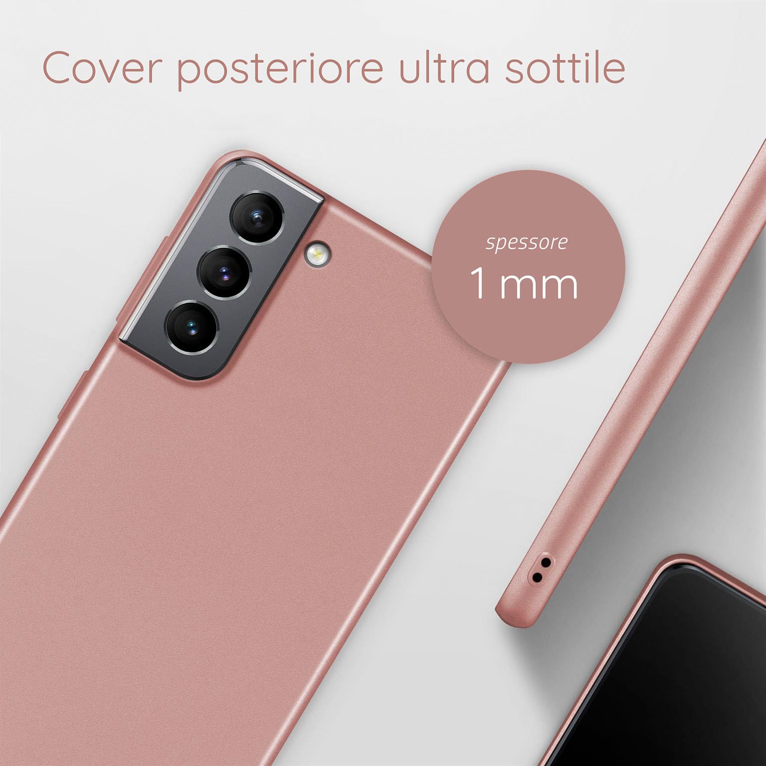 Moex® Cover Ultra-Sottile Rigida Per Honor 20, Anti-Graffio, Finitura Metallica, Oro-Rosato - 4