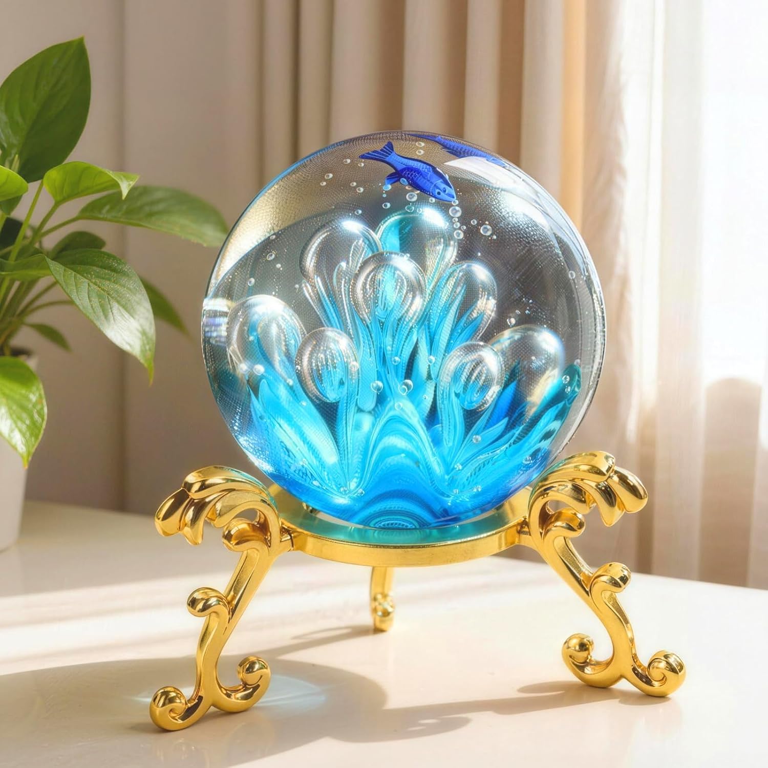 10-Pack Gold Crystal Ball Stands, 40-80mm