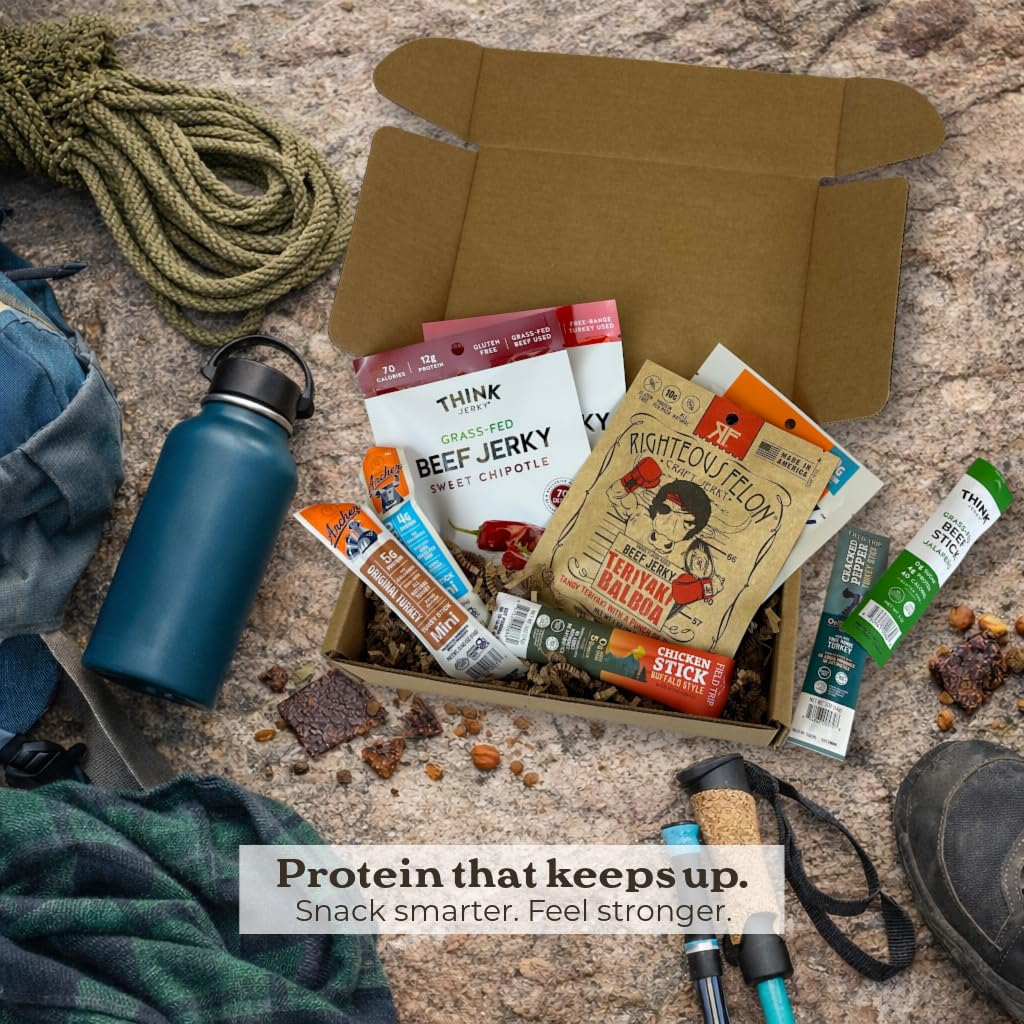 Strong Woman Protein Box – High Protein Grass-Fed Beef Jerky Assortment Gift Box for Women, Low Carb Keto Protein Snacks