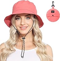 Vista 9 de Sombrero de pescador impermeable plegable para mujer, sombrero de sol con protección UV para hombre