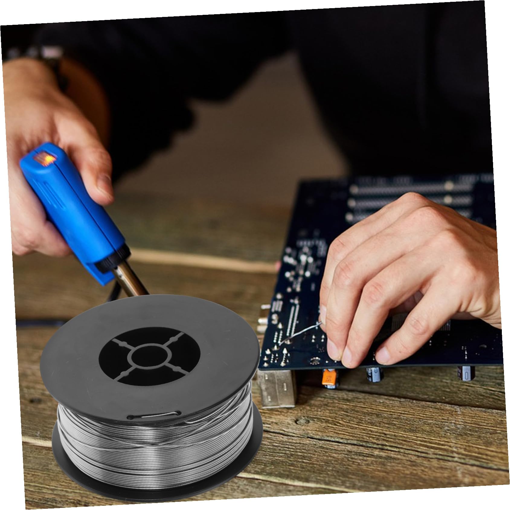 Alambre de Soldadura sin Gas Alambre Núcleo Fundente Acero Carbono Resistente Duradero para Soldador Herramientas de Soldar Flux Core para Proyectos Múltiples