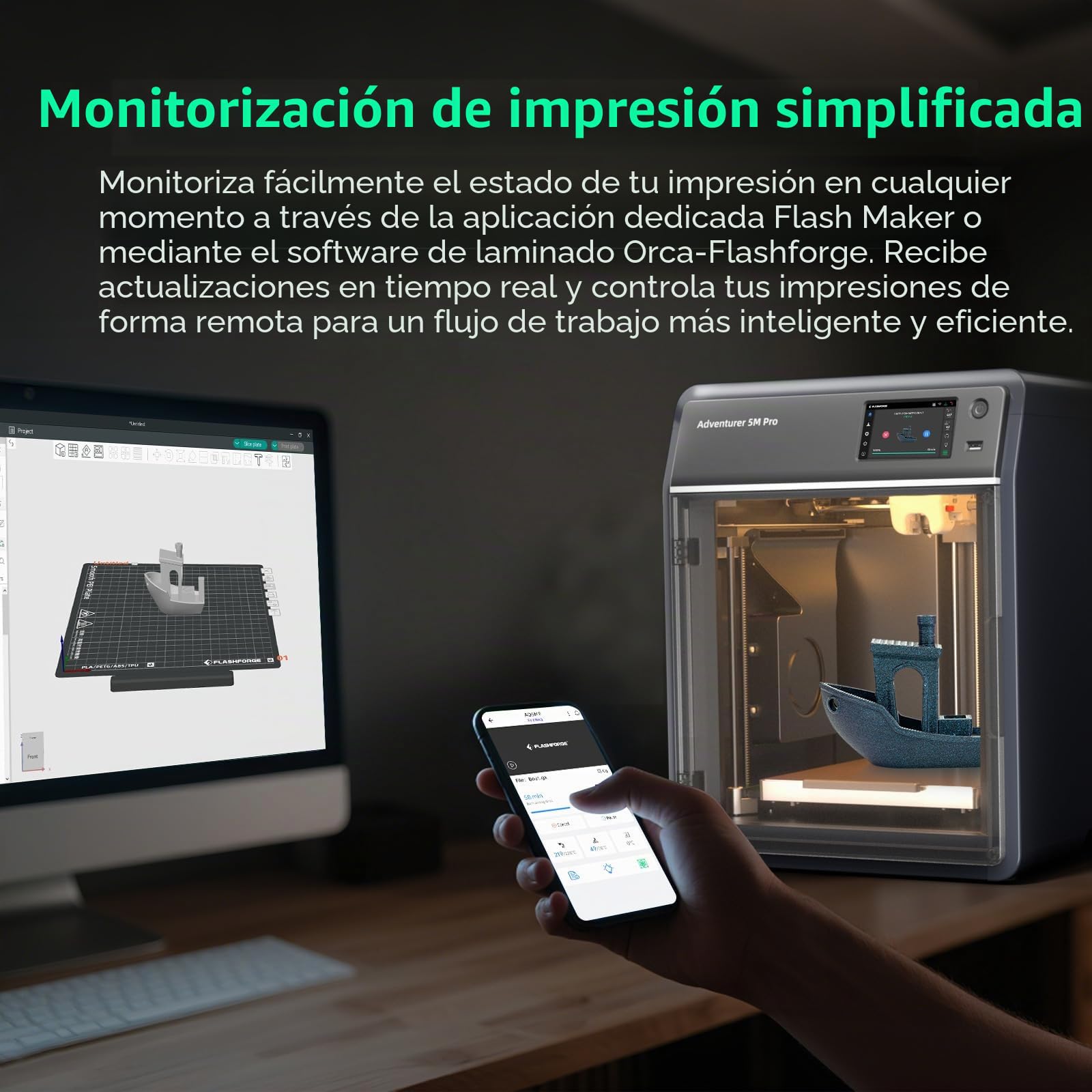 FLASHFORGE Adventurer 5M/5M Pro/5X Kit de cámara para impresora 3D para monitoreo en tiempo real y a distancia, compatible con la aplicación Flash Maker