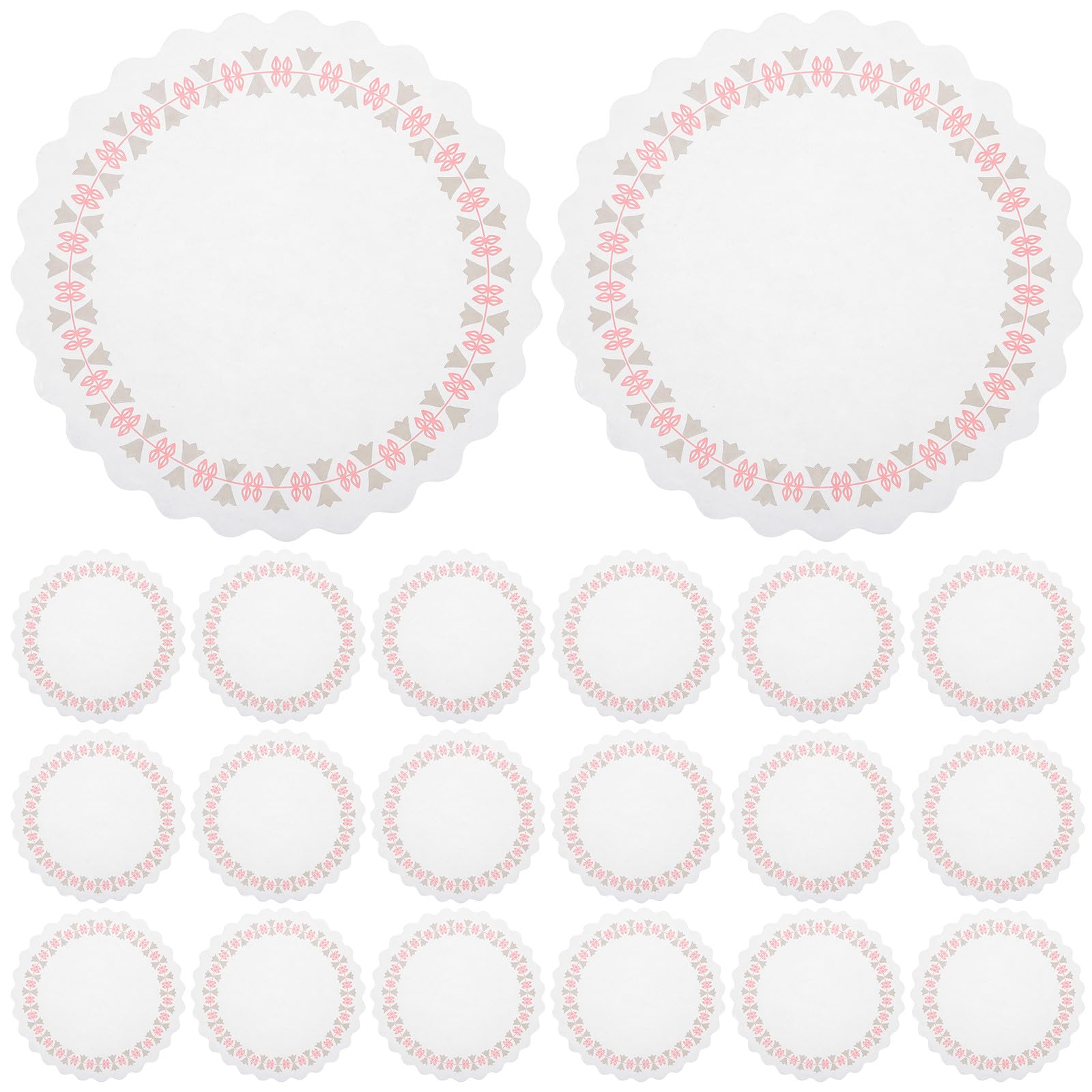 500 dekorative Papierdeckchen für Tische – 18 cm große, bedruckte runde Platzsets für Kuchen, Desserts und Buffets – Einweg-Platzsets, geeignet für Speisen, Bastelarbeiten und Hochzeiten