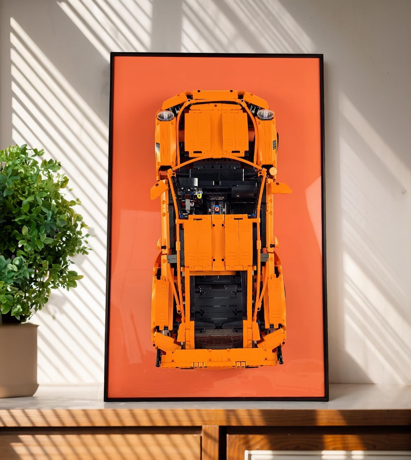 wetceaom display wallboard for lego technic porsche 911 gt3 rs 42056, gift ideas for lego car wall mount enthusiasts, compatible with lego porsche technic cars, only display wallboard, 17.7 x 29.5 in for lego 42056