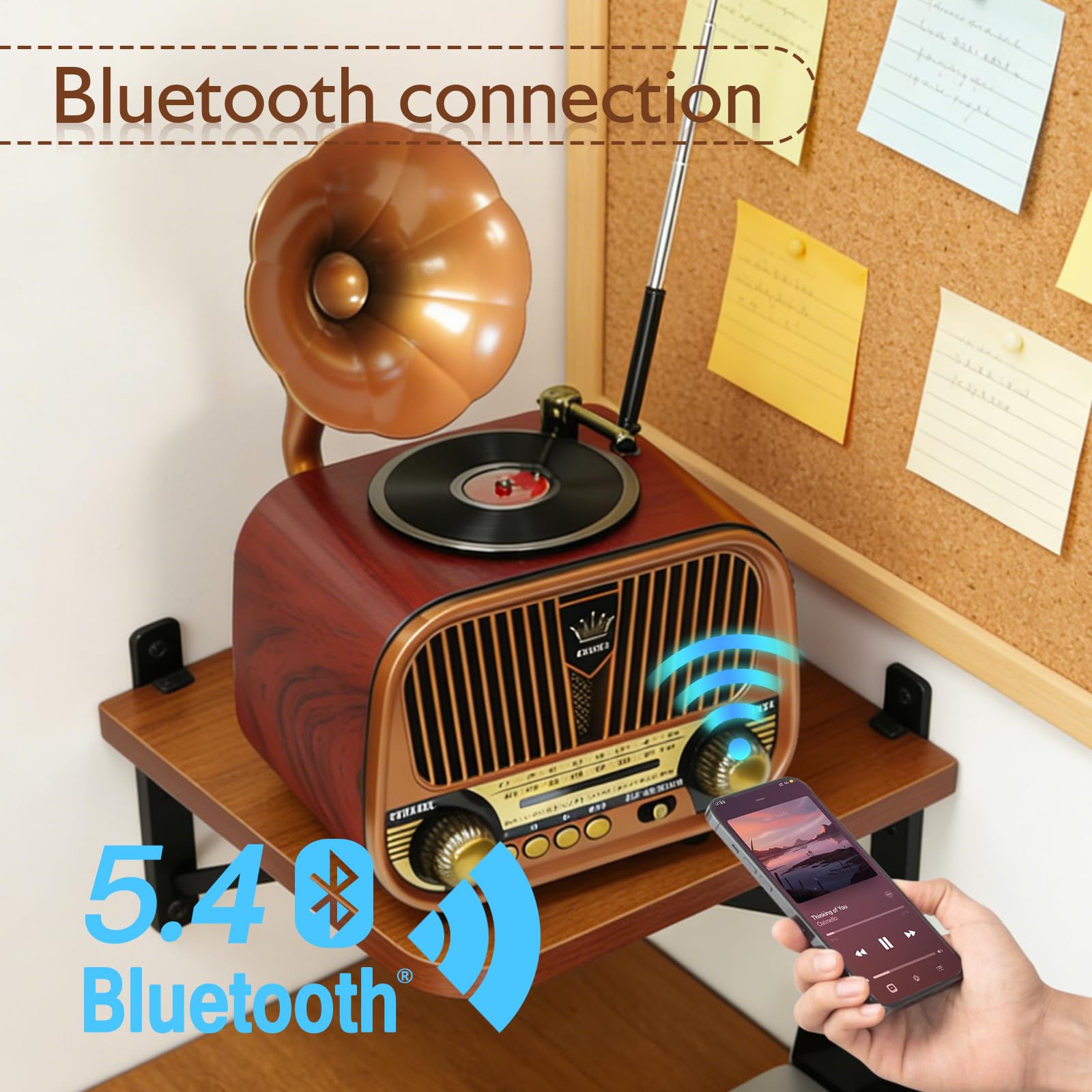 Radio rétro avec Bluetooth, petite radio nostalgique, radio Bluetooth rétro, pour randonnée, camping, cadeau, bureau, maison