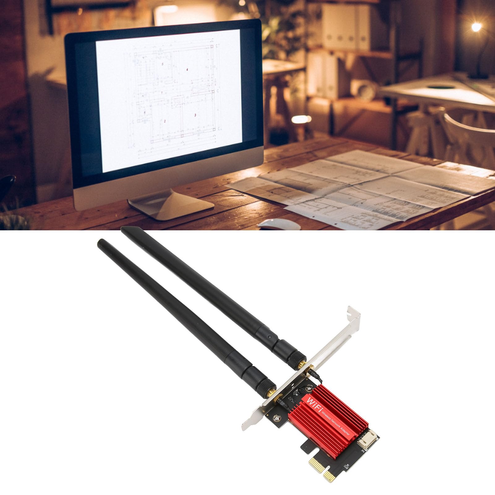 Bewinner Scheda WiFi PCIe 1200 Mbps Dual Band Con Bluetooth 4.0 Per PC Desktop - 2