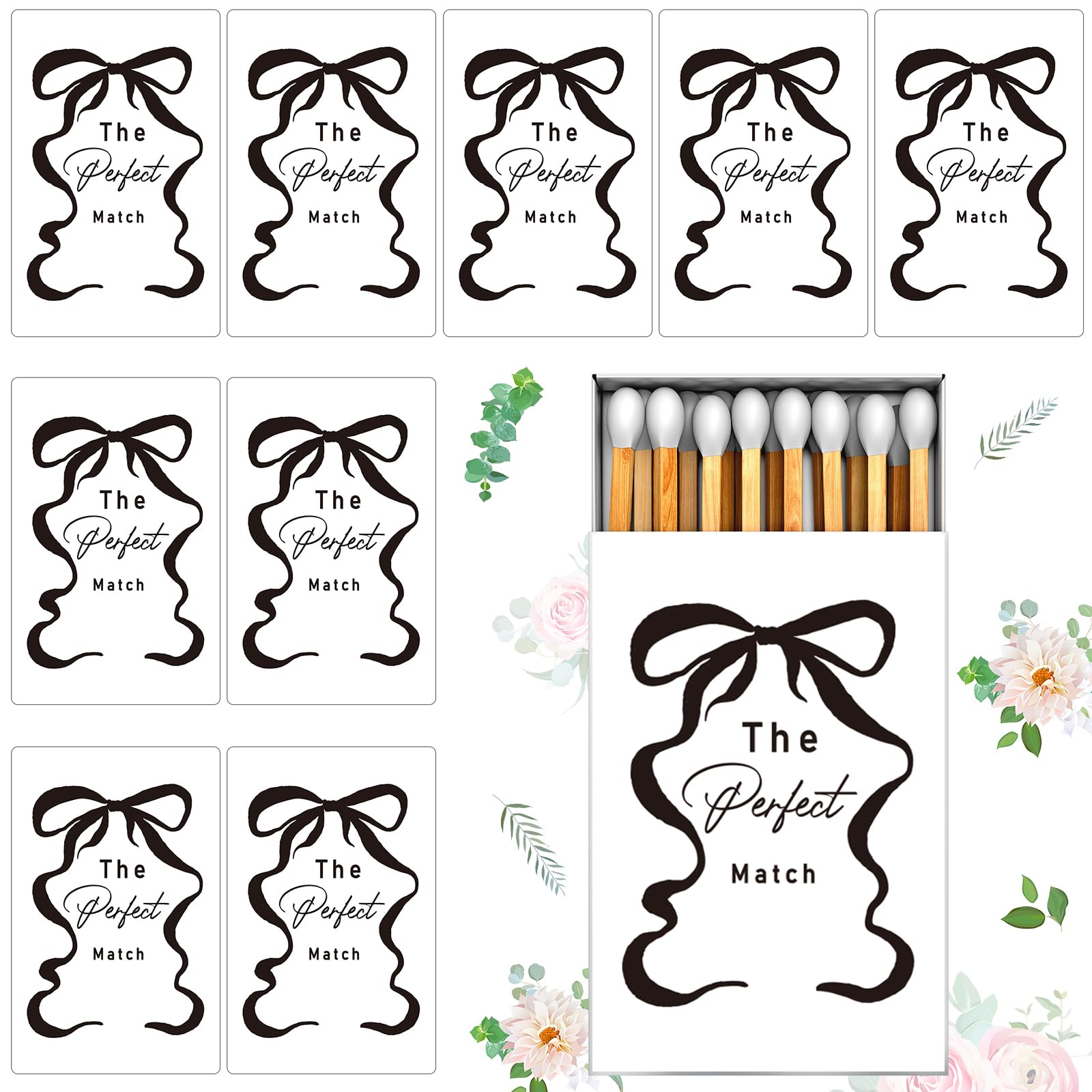 Wedding Matchbook Labels Stickers for Favor Gifts
| Nice Matchbook Sticker without Matches and Boxes for Weddings
| 100 