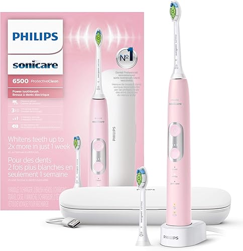 Philips Sonicare HX687721 ProtectiveClean 6100 Cepillo de dientes eléctrico recargable Con funda de viaje de carga y cabezal de cepillo para polvo