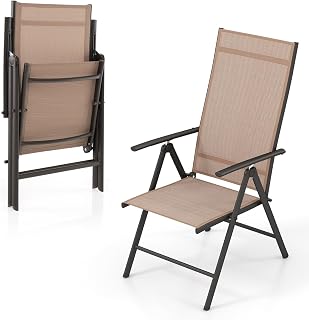 Giantex Folding Patio Chair Brown