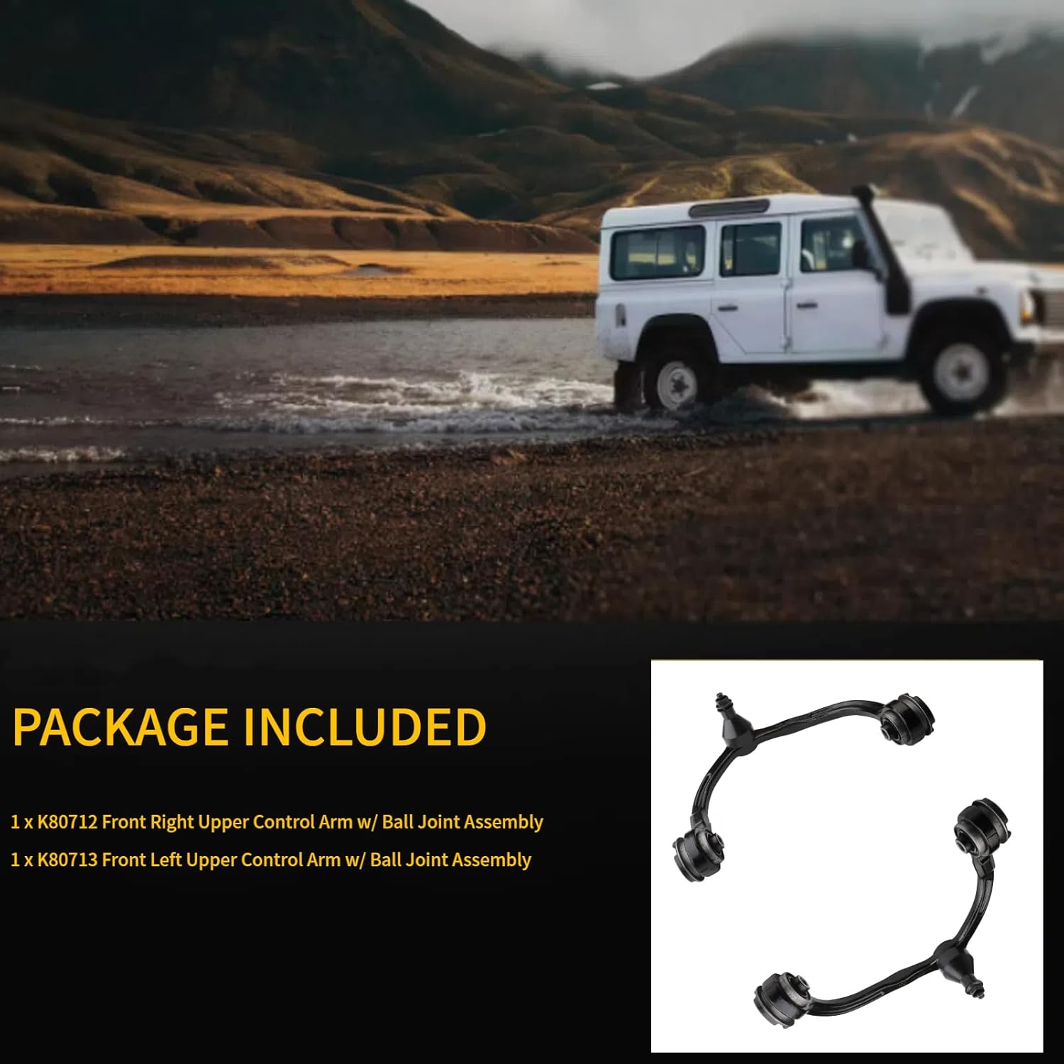 2pc Front Upper Control Arm Kit for Ford Expedition 2003 2004 2005 2006 2007, K80712 K80713 Suspension Control Arm w/Ball Joint Assembly Front Upper Kit for Ford Expedition