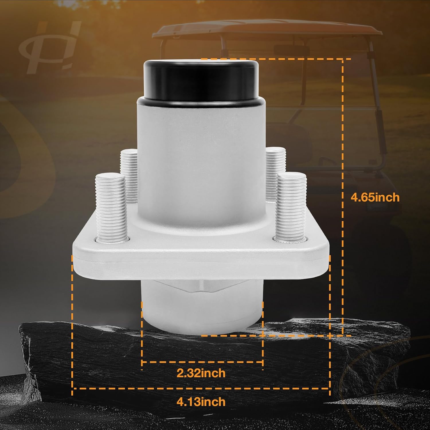 Golf Cart Front Wheel Hub Assembly with Bearing Seals Kit, Compatible with 1974-2003 Club Car DS Gas and Electric Golf Carts, Replace # 1011892