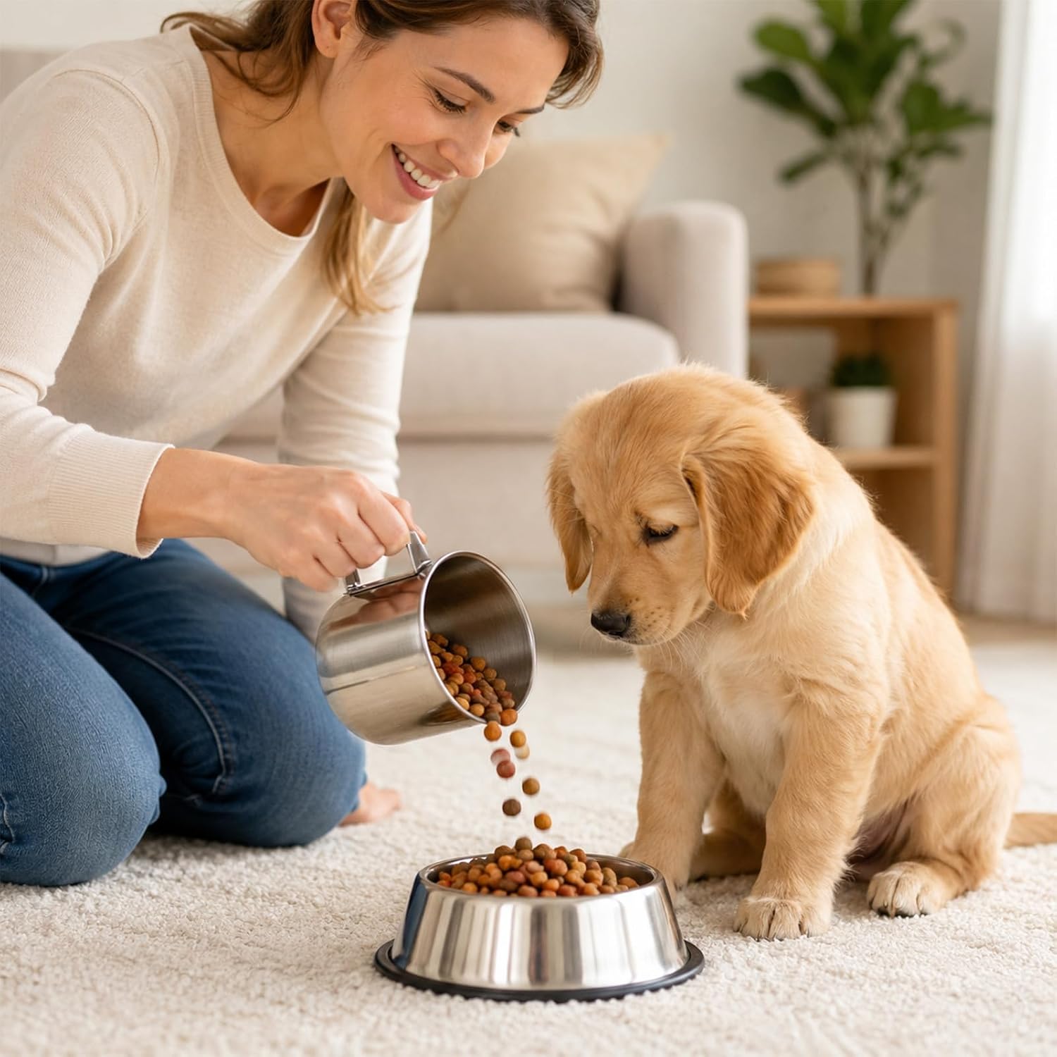 NQEUEPN 1.5 Cup Dog Food Scoop, 1 1/2 Cup Measuring Scoop for Pets