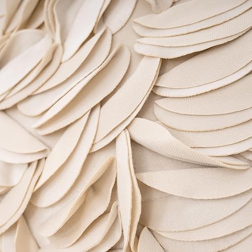 Miniatura 4 de Alerfa Funda de almohada decorativa de terciopelo floral hecha a mano con hojas 3D para sofá, cama, sala de estar, decoración del hogar, 18 x 18