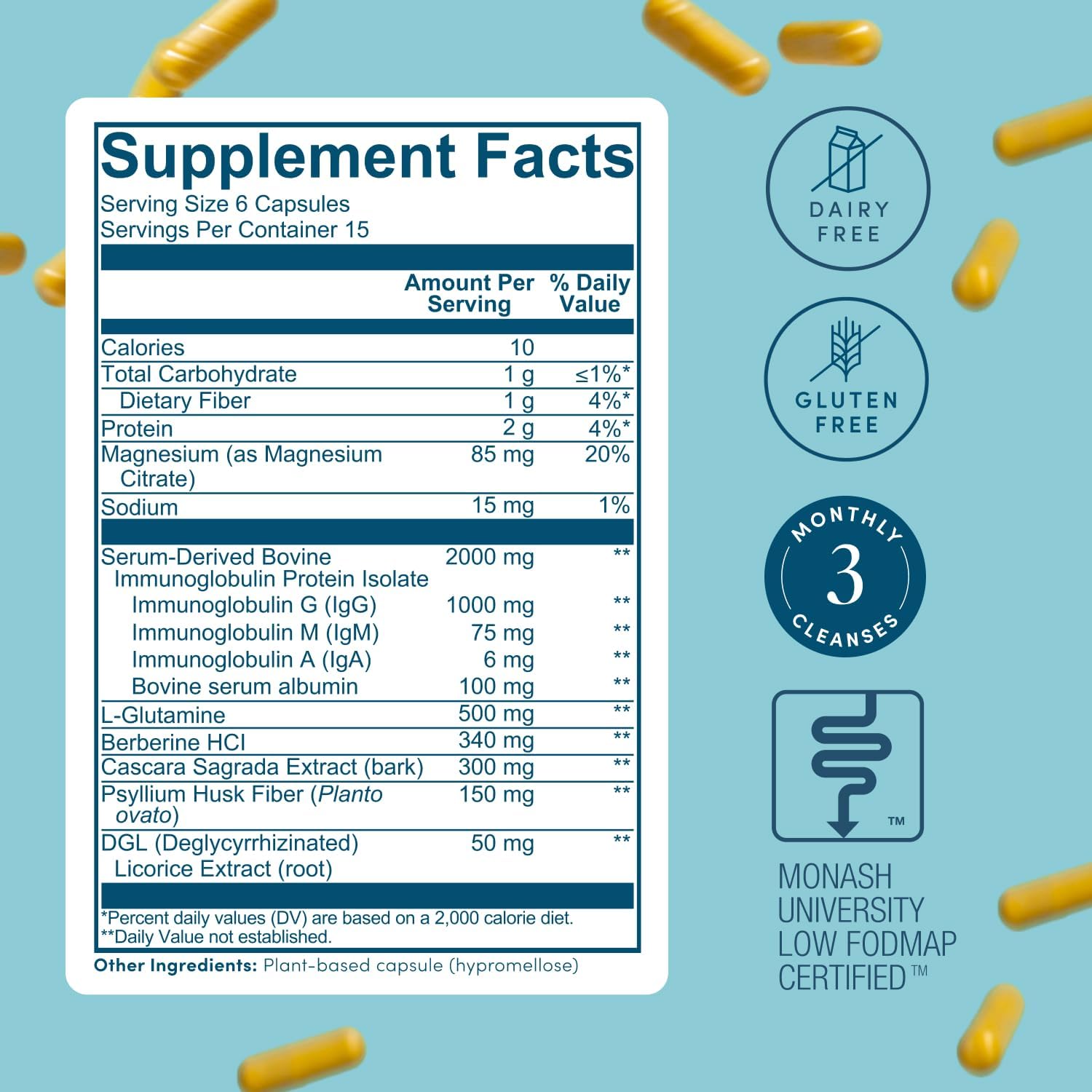 Biome Gut Remedy Capsules (5 Day Cleanse, 3 Rounds, 90 Capsules) Gut Reset with Magnesium Citrate, Berberine, Immunolin, L-Glutamine - Reset Digestive System, Rebalance Microbiome (3 Month Supply)