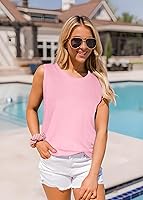 Vista 2 de Camisetas sin mangas para mujer, de verano, informales y holgadas, blusas tipo túnica