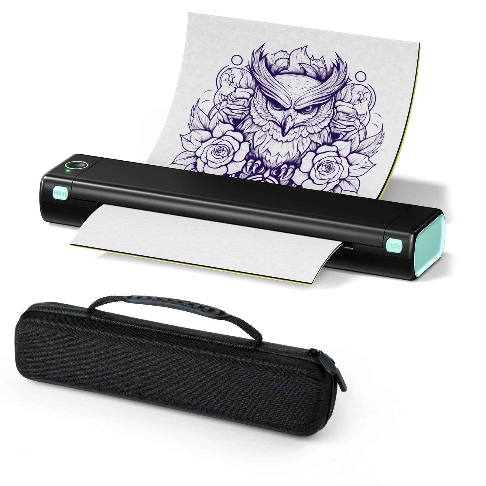 Itari M08F Wireless Tattoo Stencil-Printer - Tattoo Transfer Machine Thermal Copier with 10pcs Transfer Paper, Bluetooth Stencial Printer for Tattooing with a Case, Compatible with Smartphone & PC