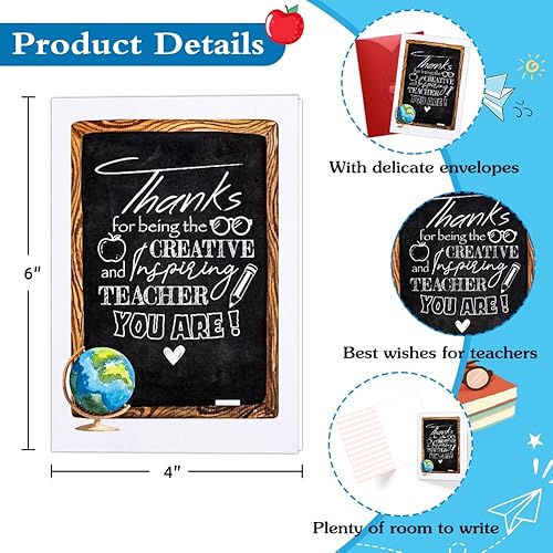 Miniatura 7 de WhatSign Tarjetas de agradecimiento para profesores, tarjeta de regalo para mujeres y hombres, regalos de fin de año, para maestros, jubilación, día