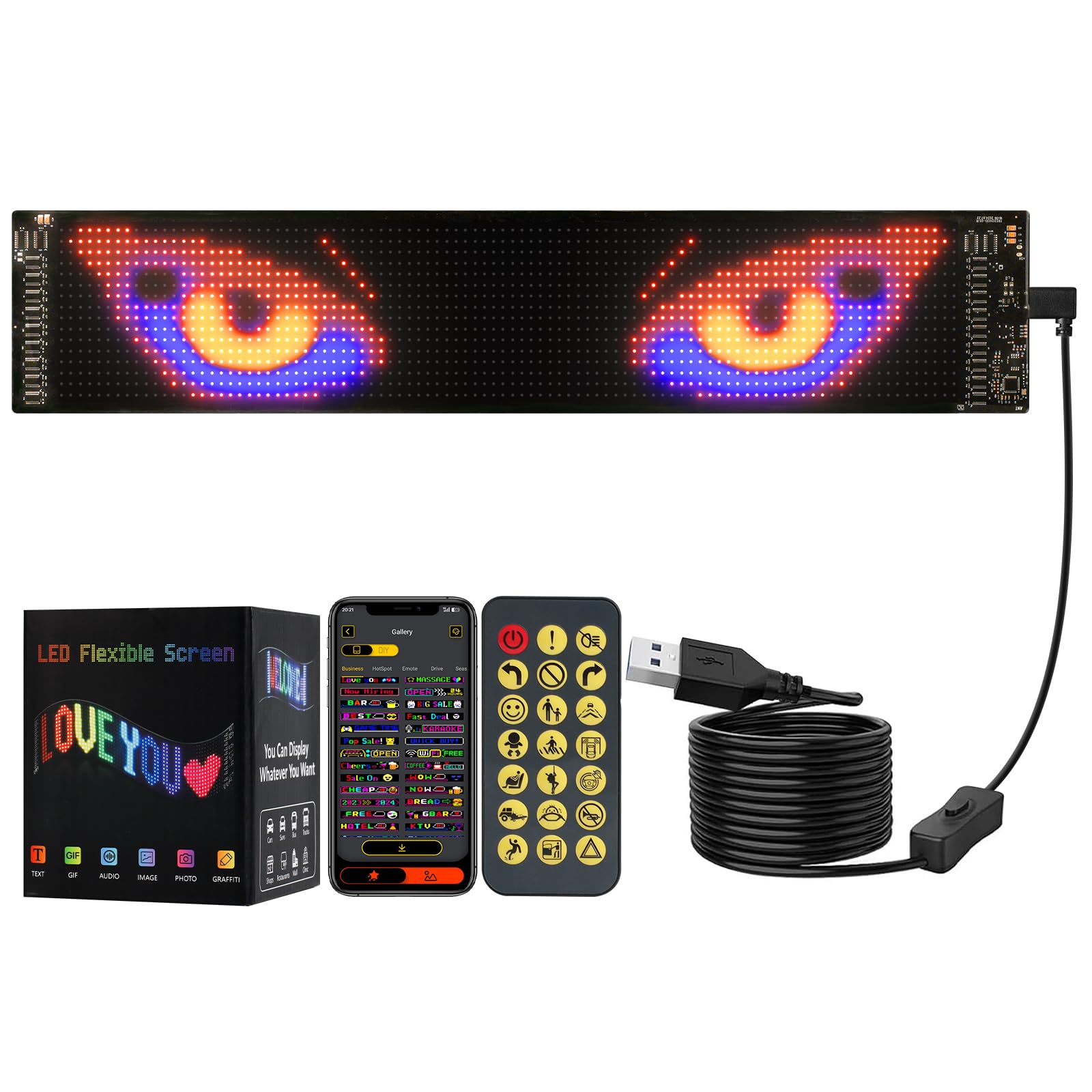 GLUROO LED Augen Für LKW Und Auto, Devil Eyes Licht Mit Bluetooth App