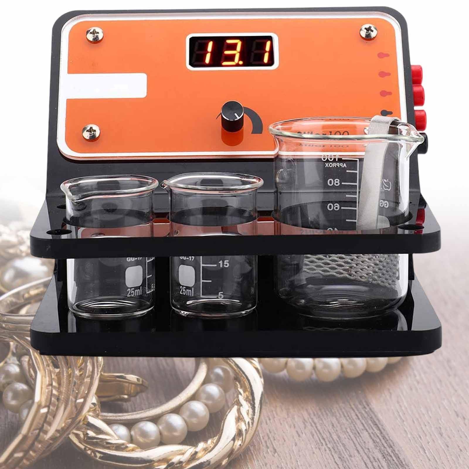 vnmudzeo Electroplating Processing Tools Digital Display,Adjustable Voltage Professional Partial Gold Plating Machine,for Gold Silver Copper Plating Decoration