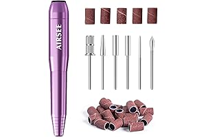 AIRSEE N14: Electric Nail Files, Professional Manicure, Pedicure Dremel with 6 Bits, Gel Polishing