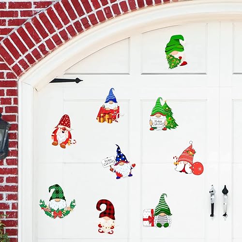 Miniatura 4 de 12 imanes de gnomo de Navidad para refrigerador, gnomo de Navidad, para puerta de garaje, calcomanías, gnomos, decoraciones navideñas, adornos para