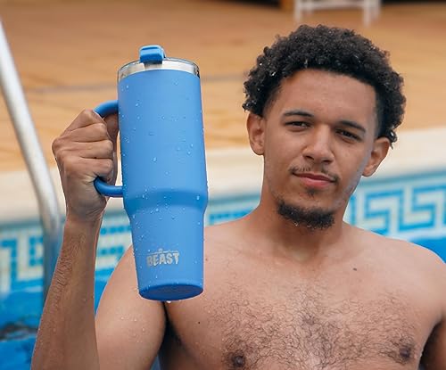 Miniatura 5 de Beast Vaso Térmico de 50 oz de Acero Inoxidable con Aislamiento al Vacío para Café y Hielo de Doble Pared Termo de Viaje (Azul Cielo Tormentoso)