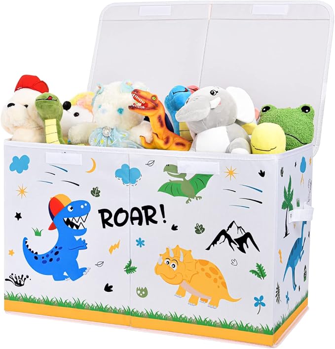 WERNNSAI Dinosaur Toy Box Collapsible Toy Storage Chest