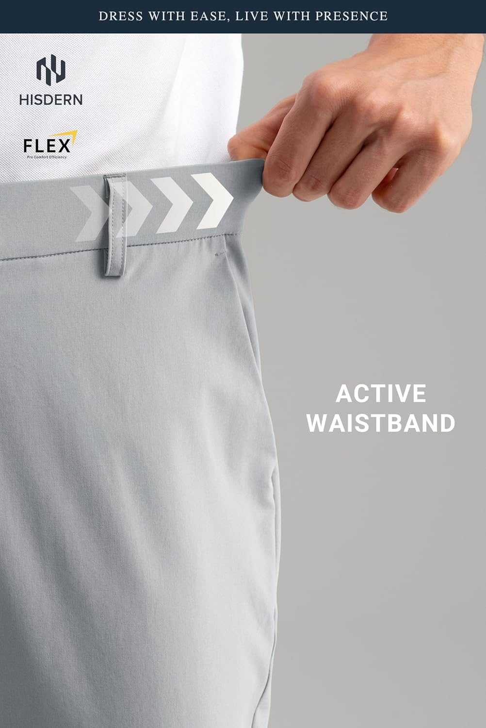 HISDERN Flex 301 Men's Stretch Golf Pants 30"/32" Lightweight Quick Dry Comfy for Business and Casual with Utility Pocket - Image 3