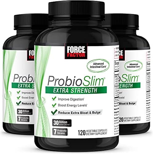 Vista 17 de Force Factor ProbioSlim Suplemento probiótico extra fuerte para mujeres y hombres con 30 mil millones de UFC y extracto de té verde para apoyo a