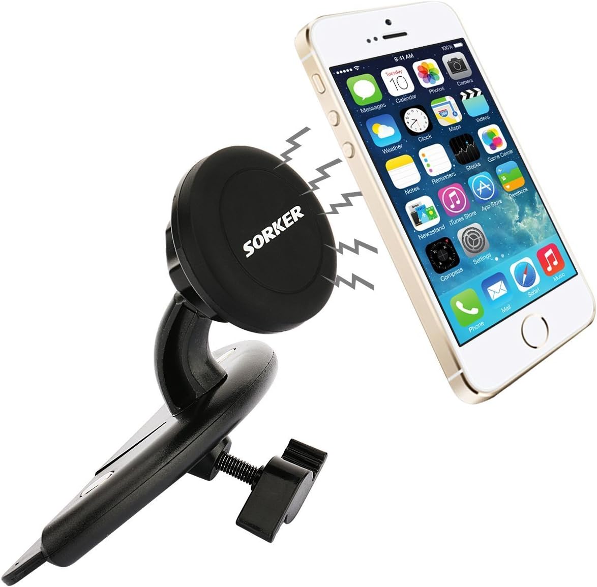 Car Mount, SORKER CD Player Slot Cell Phone Magnetic Universal Car Mount Holder - Car Magnet Mount Cradle for iPhone 7 Plus 6S/6 , Samsung Galaxy S7 S6/S6 Edge, LG G5 G4, Nexus 5X , HTC and Smartphone
