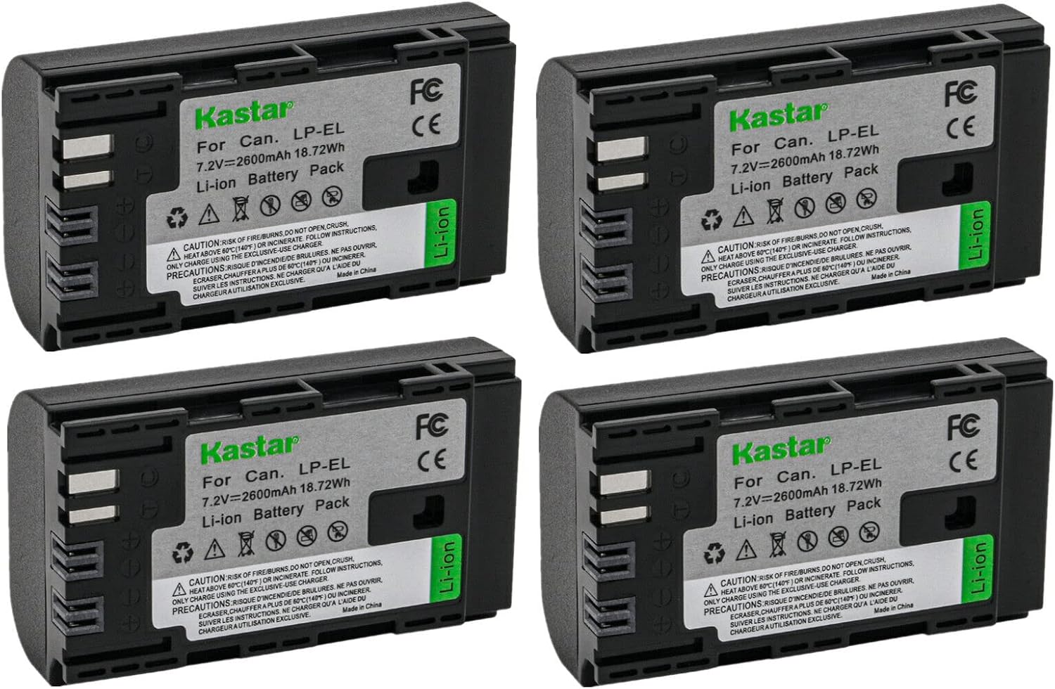 Kastar 1-Pack LP-EL Fully Decoded Battery Replacement for Canon LP-EL Rechargeable Lithium-Ion Battery Pack, Canon 4307C002 Battery, Canon Speedlite EL-5 Flash Light